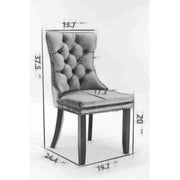 Modern, High-end Tufted Solid Wood Contemporary Velvet Upholstered Dining Chair With Golden Stainless Steel Plating Legs