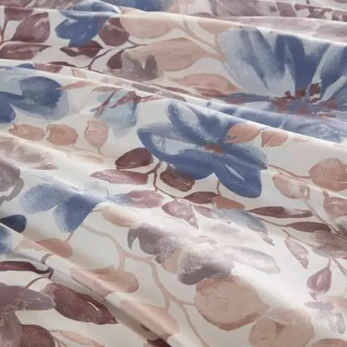 Floral Comforter Set With Bed Sheets Blue Queen