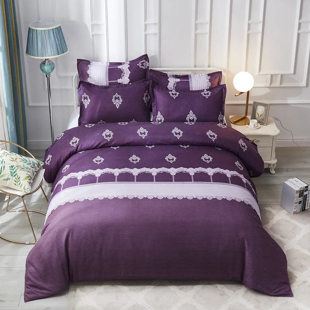 Luxury Comforter Bedding Set Printed Duvet Cover Pillowcases