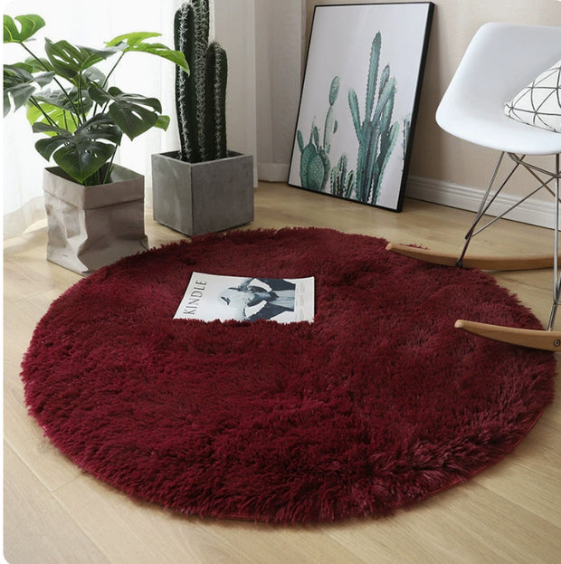 Fluffy Round Rug Carpets For Living Room Decor Faux Fur Carpet Kids Room Long Plush Rugs For Bedroom Shaggy Area Rug Modern Mat